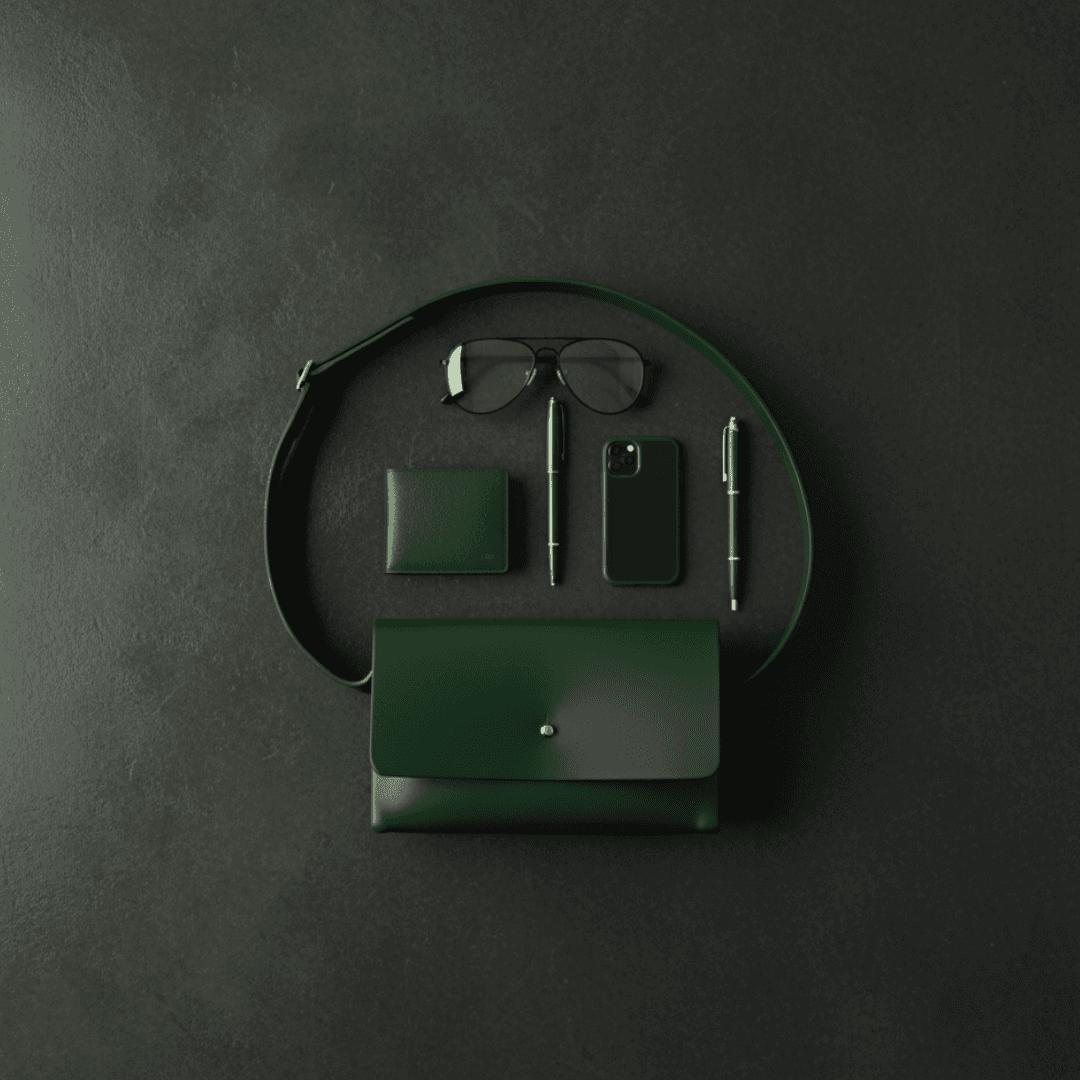 イタリアンレザー・深緑サコッシュ｜大人の本革ミニショルダーバッグ