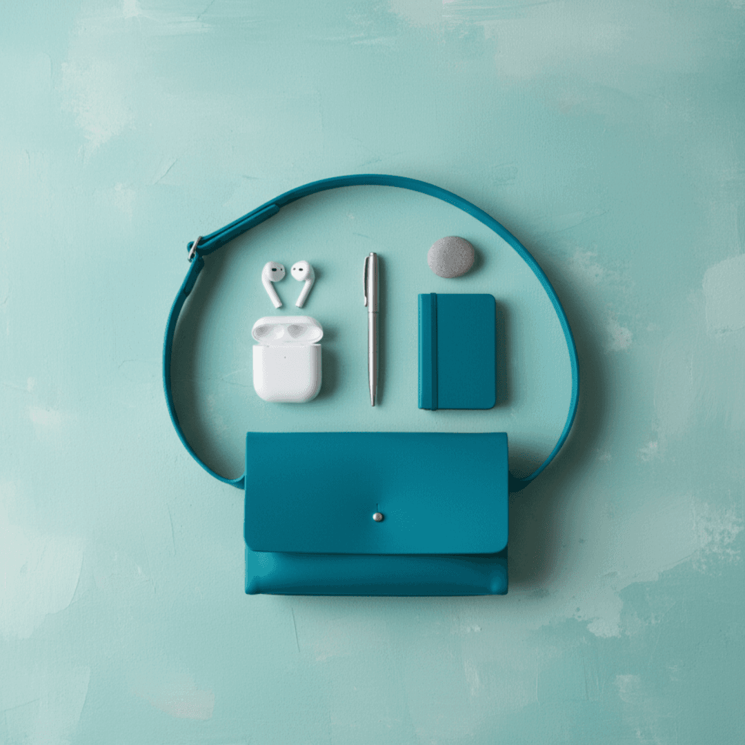 イタリアンレザー・ターコイズサコッシュ｜爽やかな本革ミニショルダー