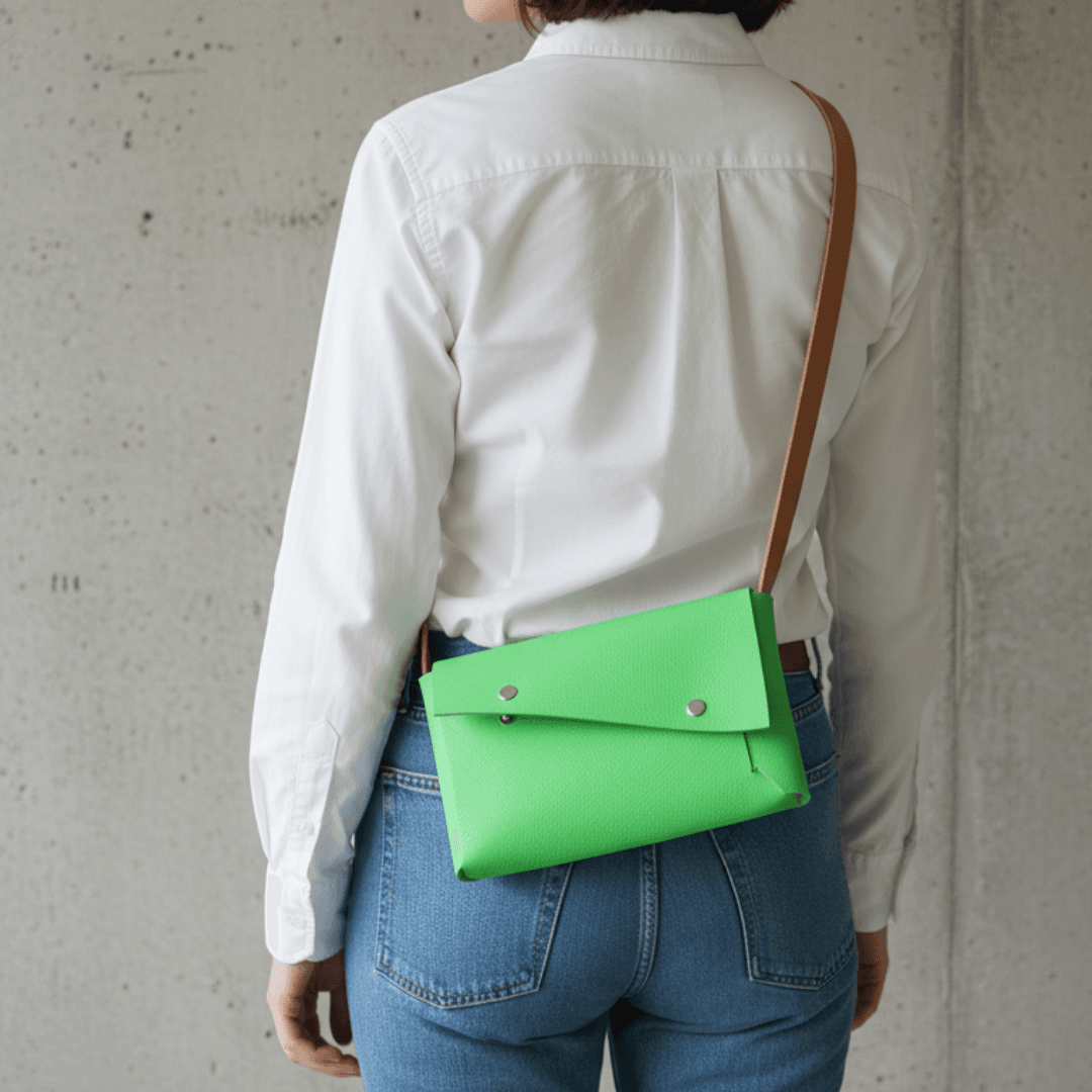 〈新春福袋2026・数量限定／ネオングリーン×キャメルベルト〉 ダブルアクセス／3区画構造／サイズ・カラーオーダー対応 | 3枚目