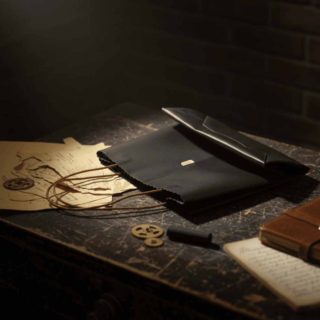 紙袋モチーフの本革バッグ｜折りたたみ可能 牛革レザーショッピングバッグ ブラック | 2枚目