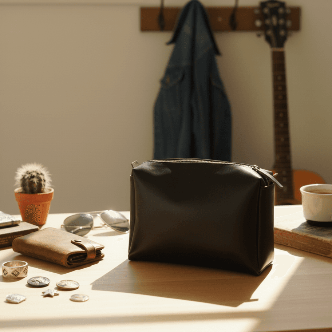 ホーウィン クロムエクセルレザーのファスナーポーチ｜育てる革のシンプルポーチ | 18枚目