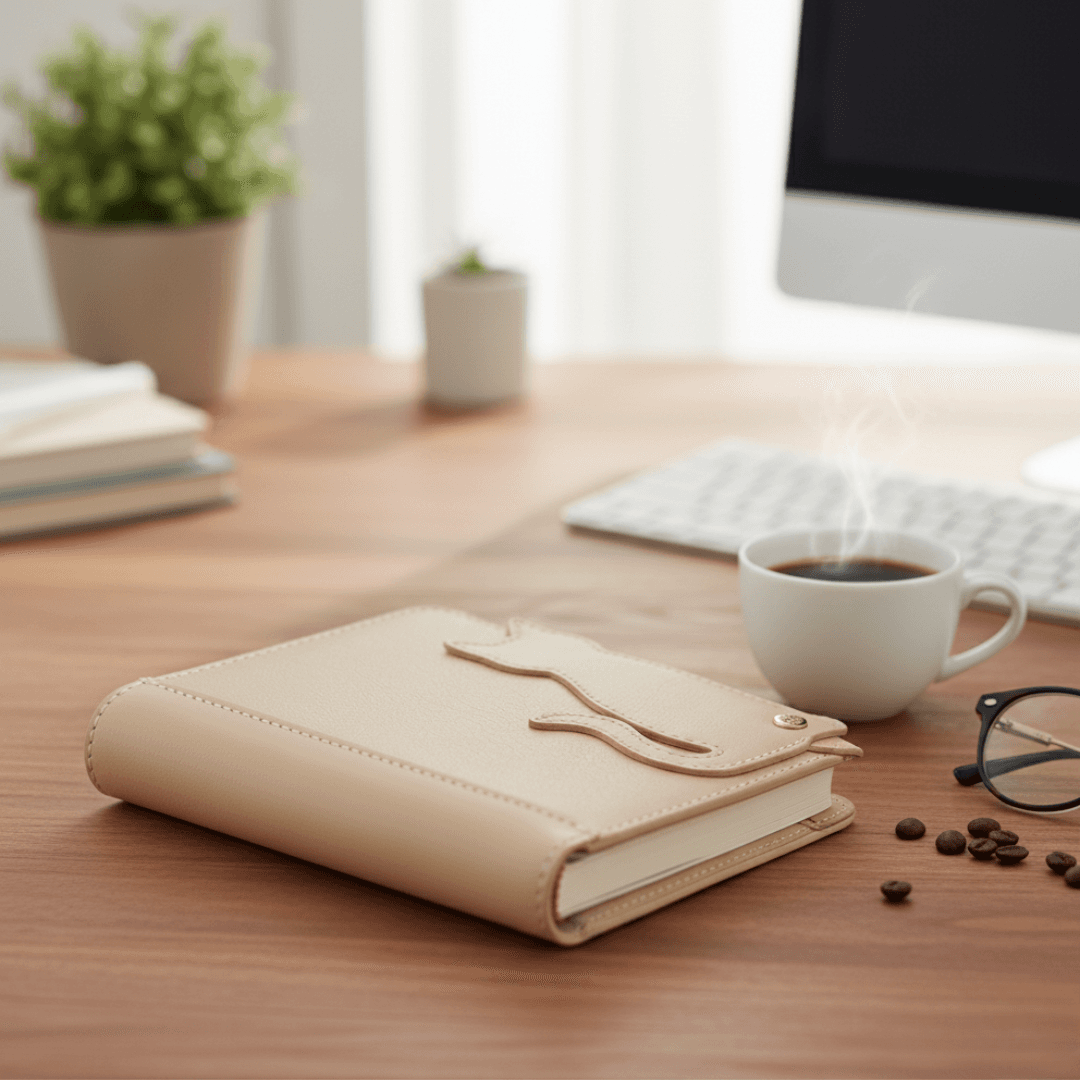 猫も気にニャる　ねこモチーフ イタリアンレザー本革ミニ6穴システム手帳ケース｜カラーオーダー対応 | 7枚目