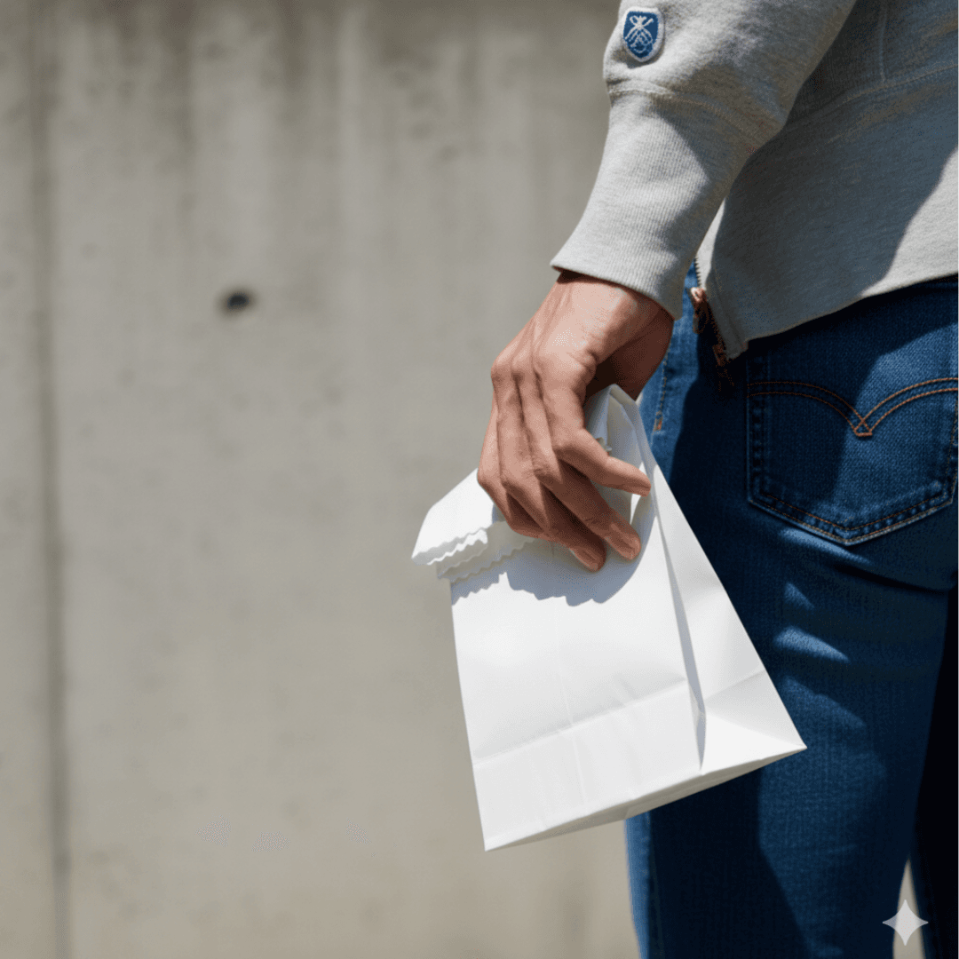 ホワイトダイニーマレザー 撥水クラフトバッグ｜紙袋風デザイン・軽量高耐久・サイズオーダー可 | 2枚目