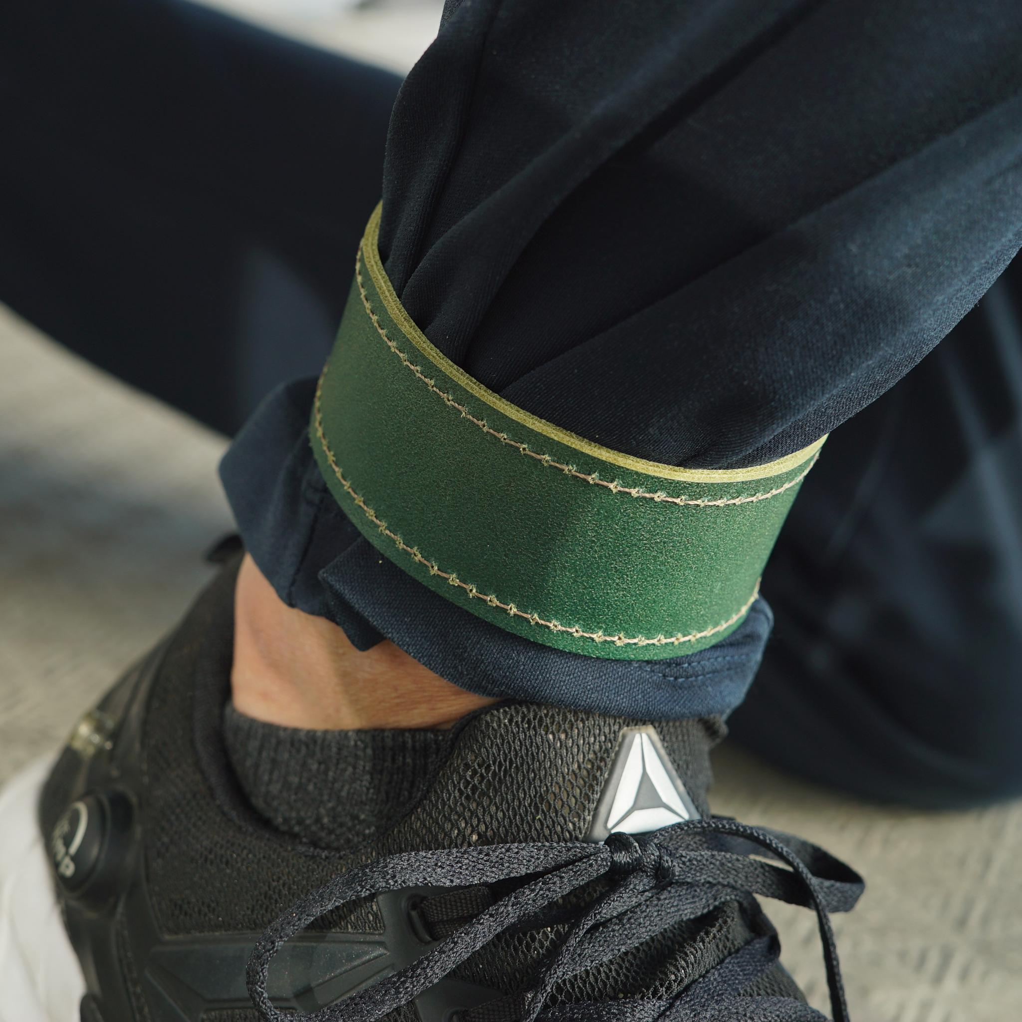 タンニンなめし革イタリアンレザー裾止めアンクルバンド　ワンタッチ　本革レザー使用 自転車通学通勤サイクリ | 4枚目