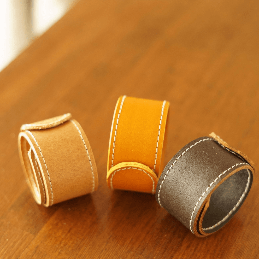 タンニンなめし革イタリアンレザー裾止めアンクルバンド　ワンタッチ　本革レザー使用 自転車通学通勤サイクリ | 7枚目