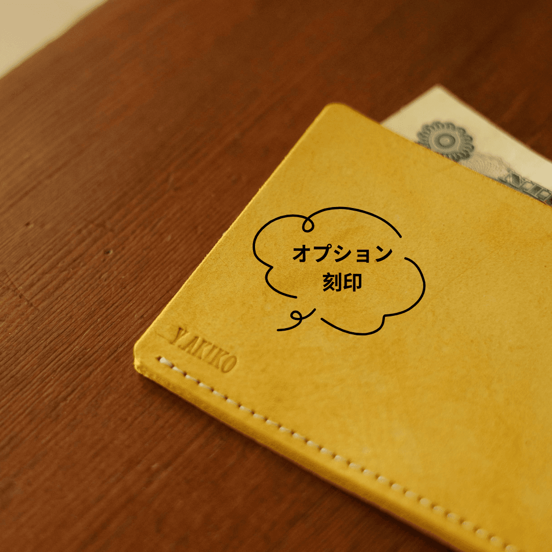 マスタードイエローの美しい本革札入れ｜イタリア植物タンニンなめし革使用 | 4枚目