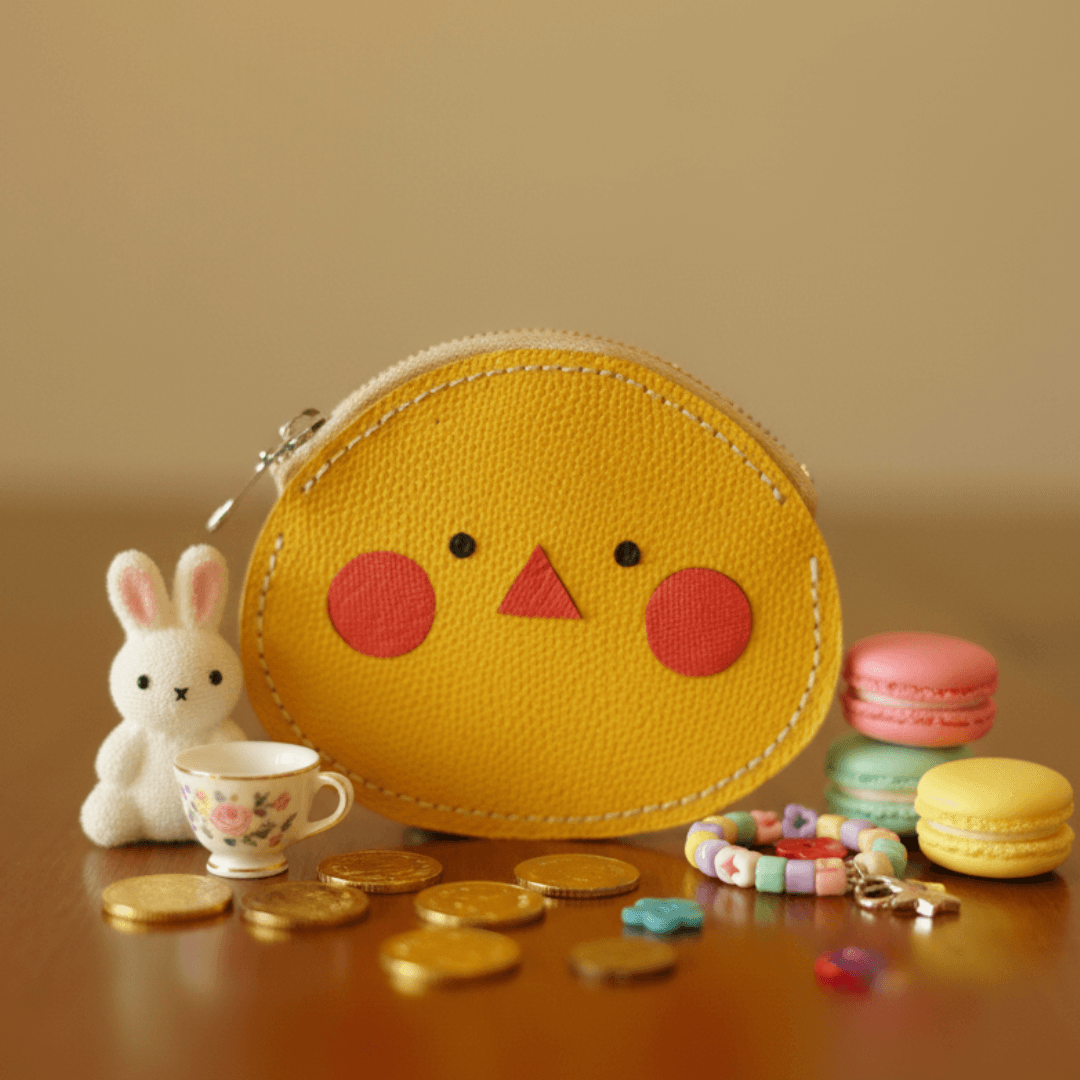 ひよこ レザーコインケース 本革｜ コンパクト 小銭入れ YKKメタルファスナー | 4枚目