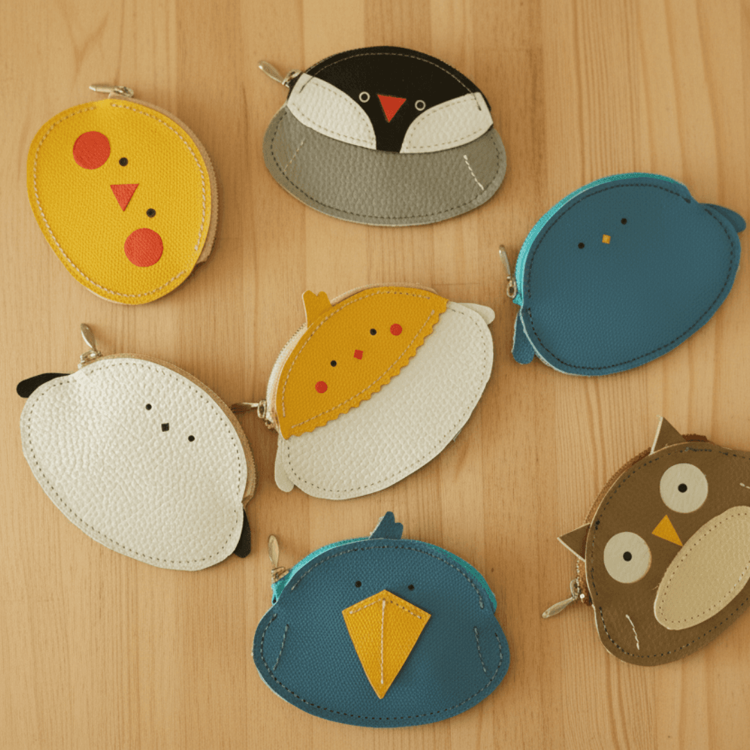 文鳥モチーフの本革コインケース｜ICカード対応・手のひらサイズ | 4枚目