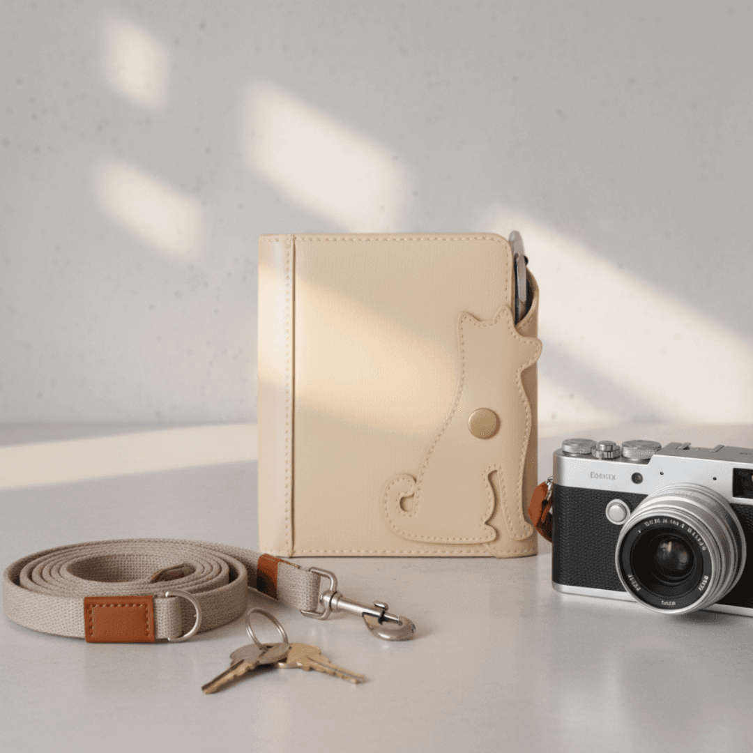 しば犬モチーフ ミニ6穴 システム手帳ケース｜イタリアンレザー 本革 犬好き プレゼントにも1枚目の画像