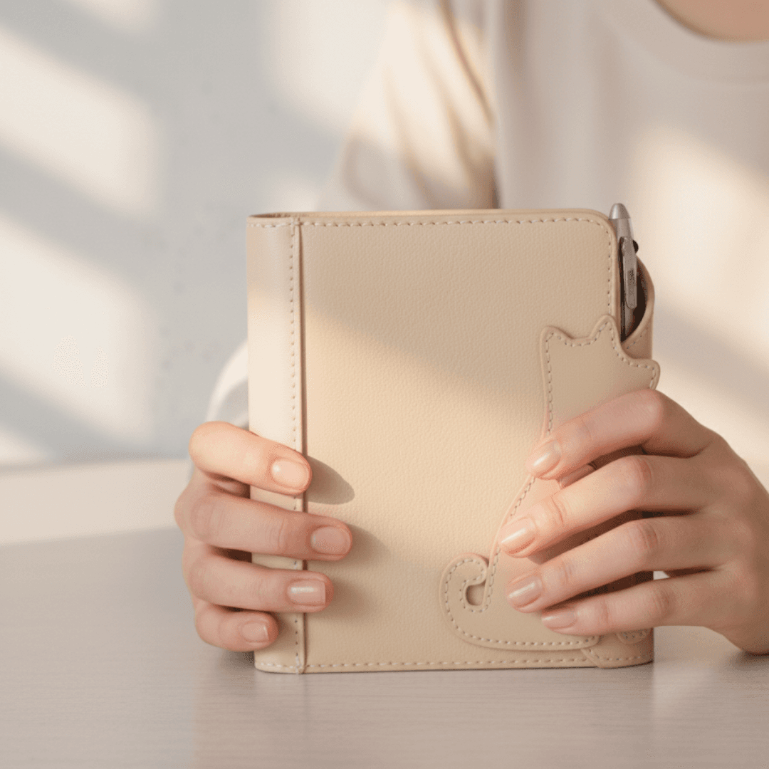 しば犬モチーフ ミニ6穴 システム手帳ケース｜イタリアンレザー 本革 犬好き プレゼントにも | 6枚目