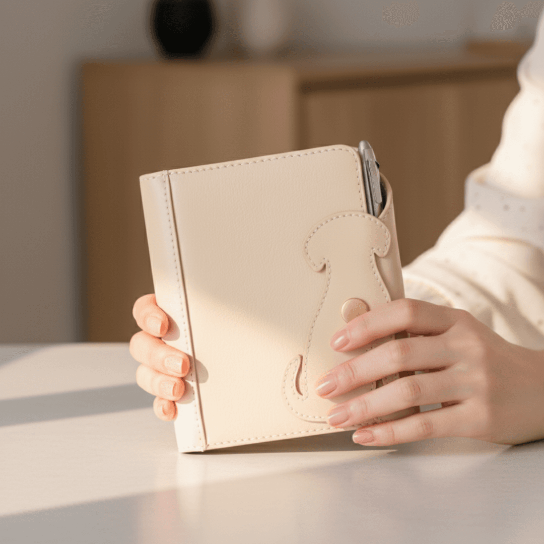 レトリーバー犬モチーフ ミニ6穴 システム手帳ケース｜イタリアンレザー 本革 犬好き プレゼントにも | 2枚目