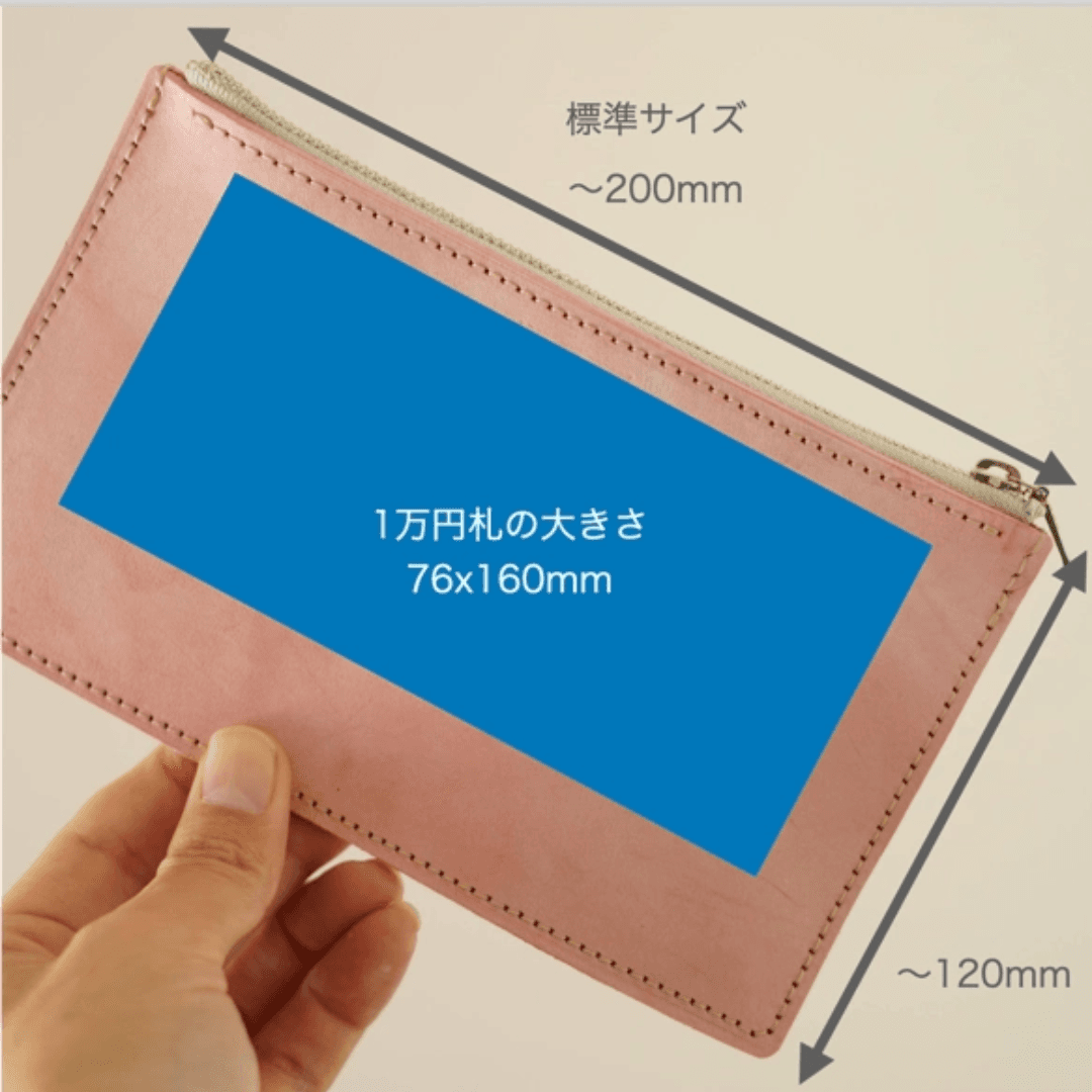 ブラック　本革 ヌメ革 ミニマムウォレット ファスナー付き イタリアンレザー 薄型 長財布 札入れ シンプル | 9枚目