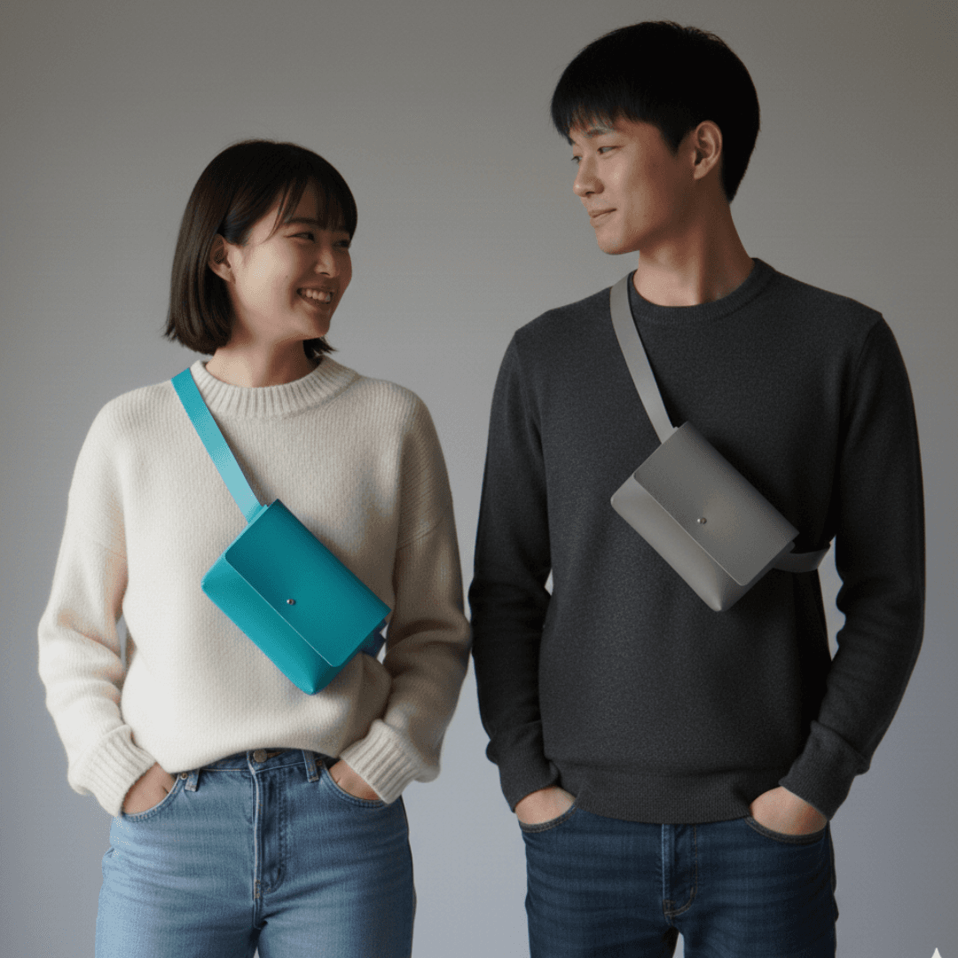 植物タンニン鞣し ヌメ革 ミニサコッシュ 2点セット｜選べるカラー｜経年変化を楽しむ 本革 ショルダーバッグ ポーチ兼用1枚目の画像