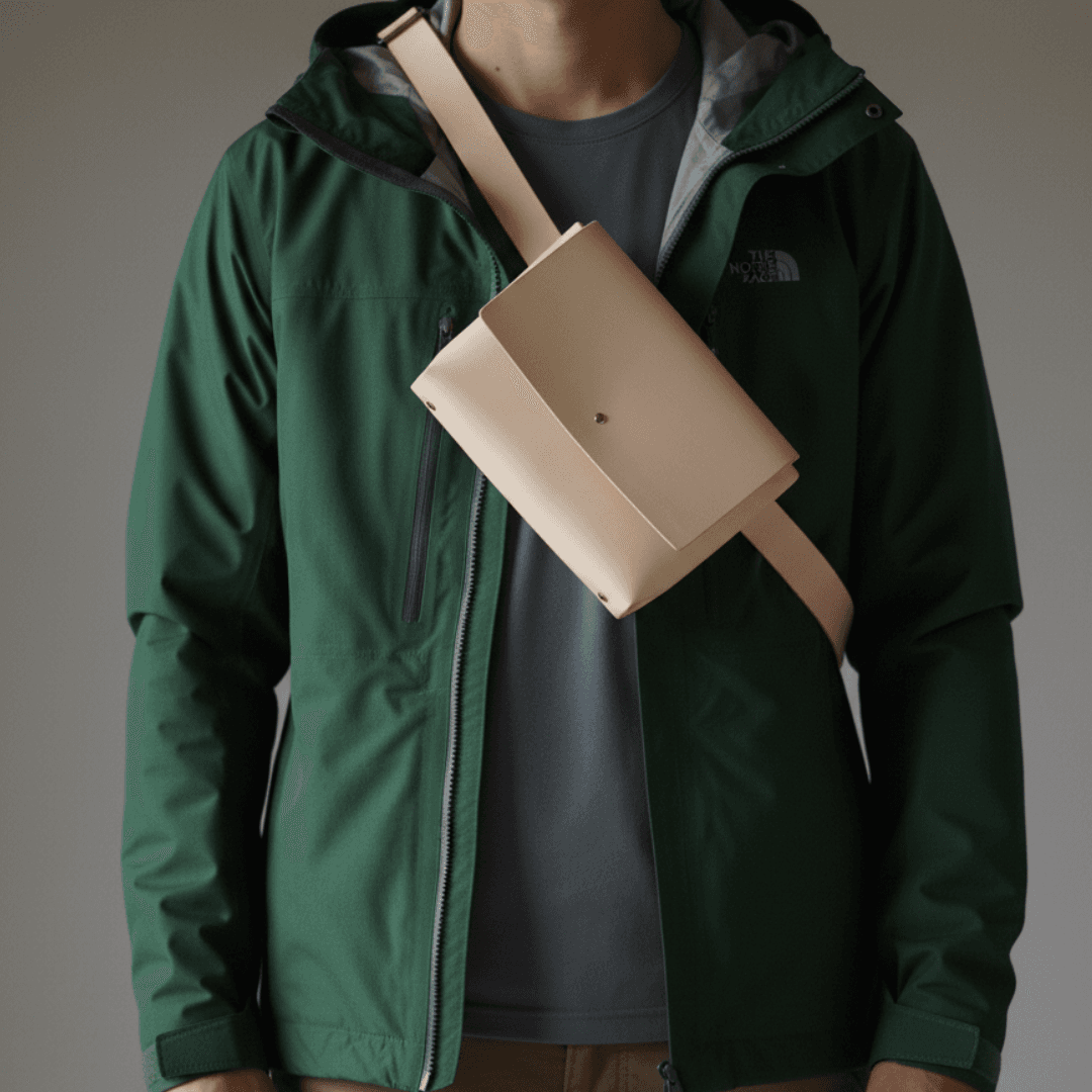 植物タンニン鞣し ヌメ革 ミニサコッシュ 2点セット｜選べるカラー｜経年変化を楽しむ 本革 ショルダーバッグ ポーチ兼用 | 6枚目