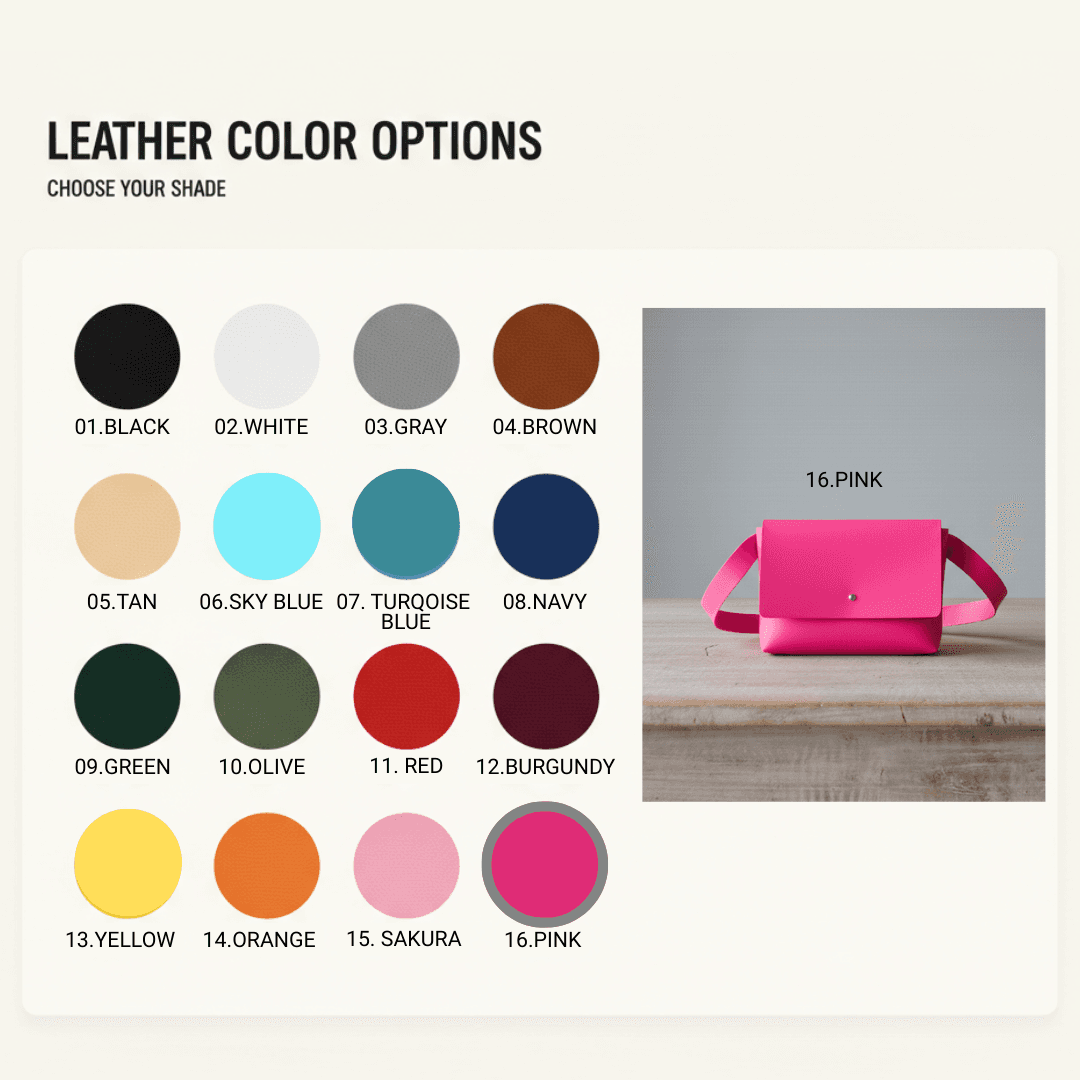 イタリアンレザー・ピンク本革サコッシュ｜ミニマルデザインのミニバッグ | 4枚目