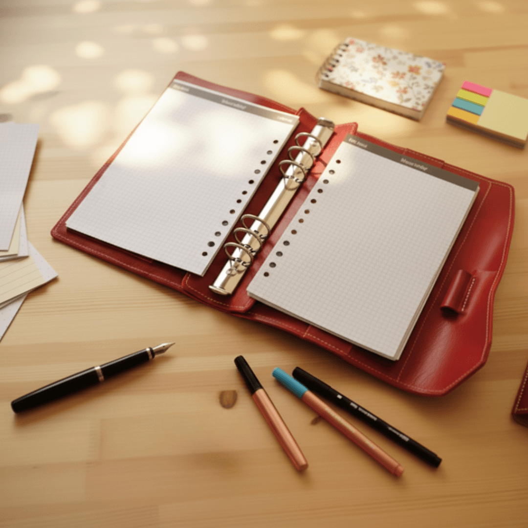 猫も気ににゃる　キャットモチーフのA5パステルシステム手帳ケース｜イタリアンレザー｜6穴｜カラーオーダー対応 | 4枚目