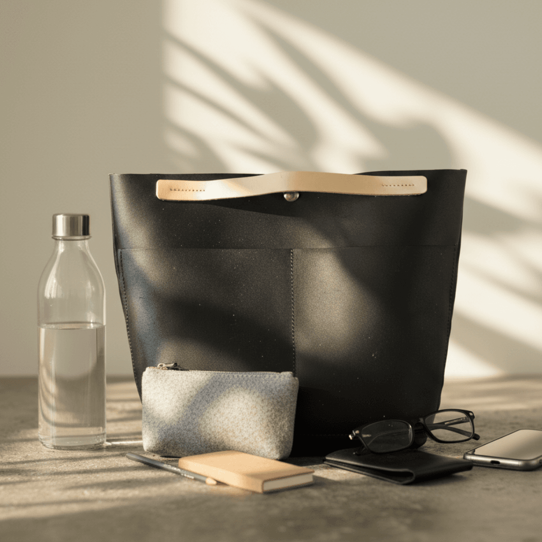 ダイニーマレザー 軽量 防水 トートバッグ｜バッグインバッグ対応 ミニトート ブラック グレー ホワイト | 6枚目