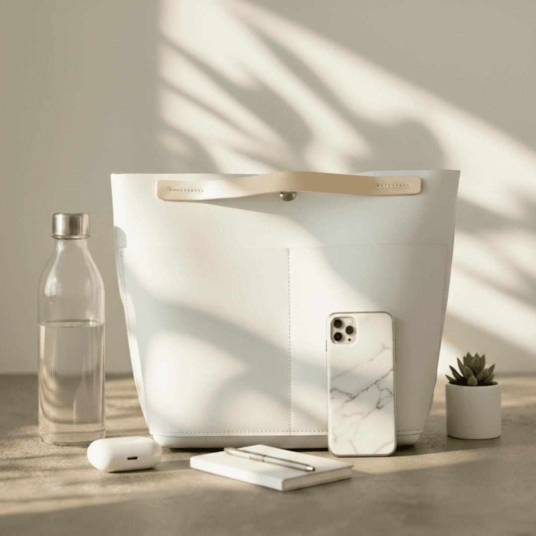 防水・超軽量 ダイニーマレザー トート｜バッグインバッグ対応 シンプル ミニトート　ブラック グレー ホワイト1枚目の画像