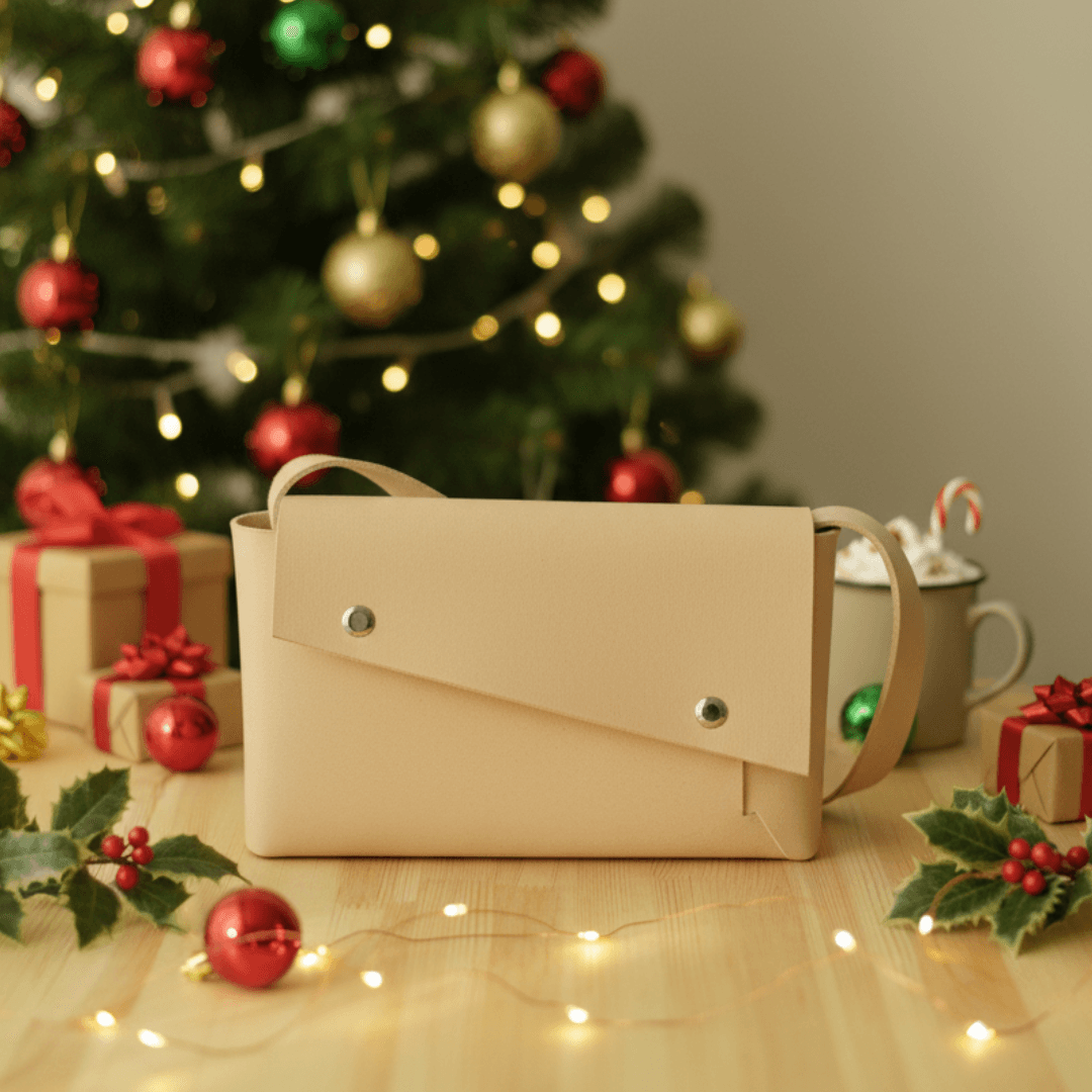 きなりナチュラルイタリアンレザー/一枚革ポシェット〈ダブルアクセス・3区画・サイズオーダー可〉1枚目の画像