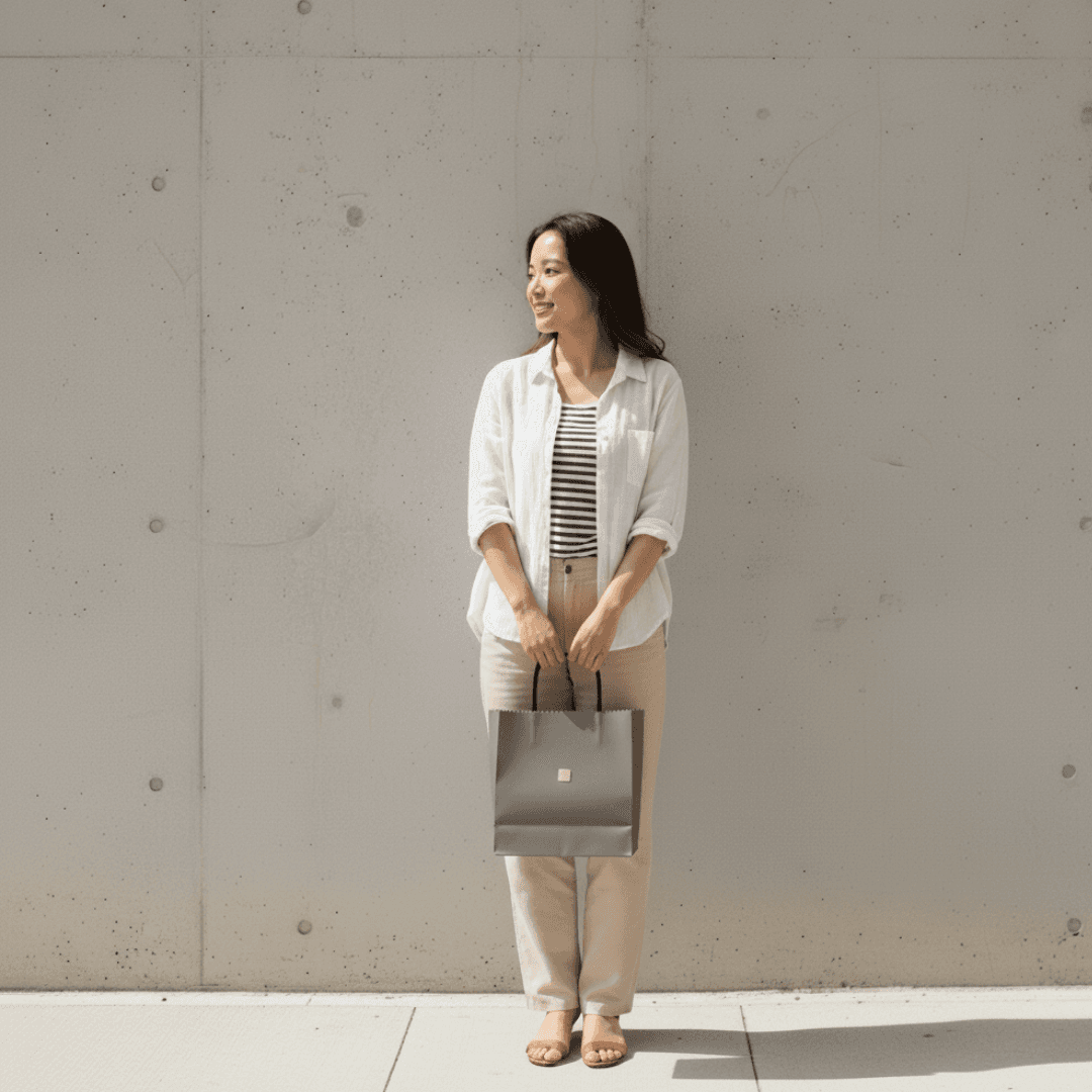 軽さと強さを持ち歩く|ダイニーマレザー トート(紙袋デザイン) | 6枚目